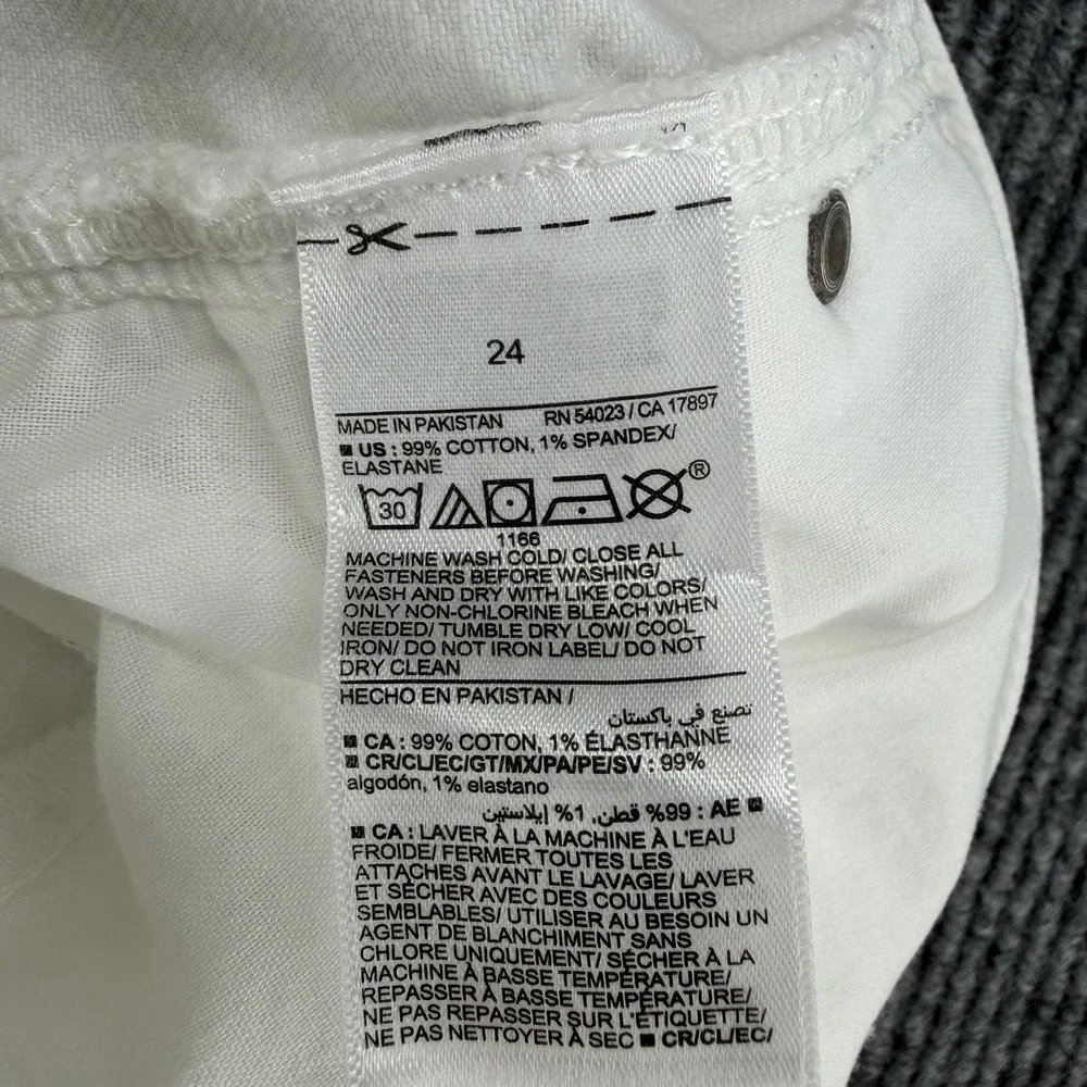 Old Navy High Rise Straight White Jeans Womens 24 Plus Size Stretch